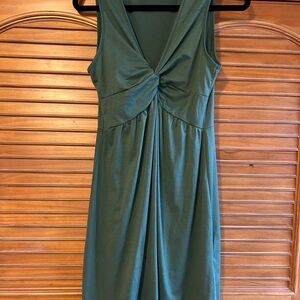 SHEIN Teal Twist-Front Midi Dress